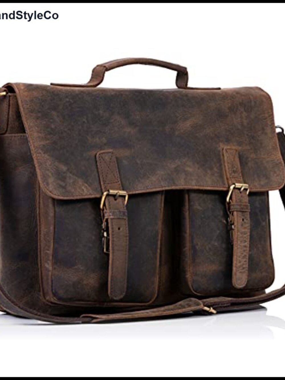 Buffalo Leather Messenger Bag Laptop Briefcase Handcrafted Unisex